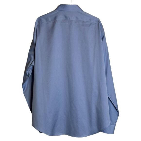 Calvin Klein Non-Iron Slim Fit Blue Dress Shirt size 17.5 - Picture 2 of 6
